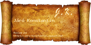 Járó Konstantin névjegykártya